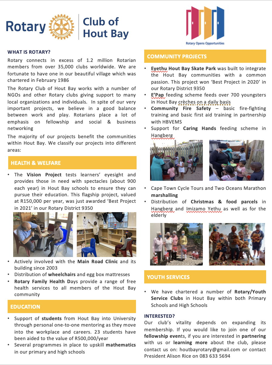 About Rotary Hout Bay
